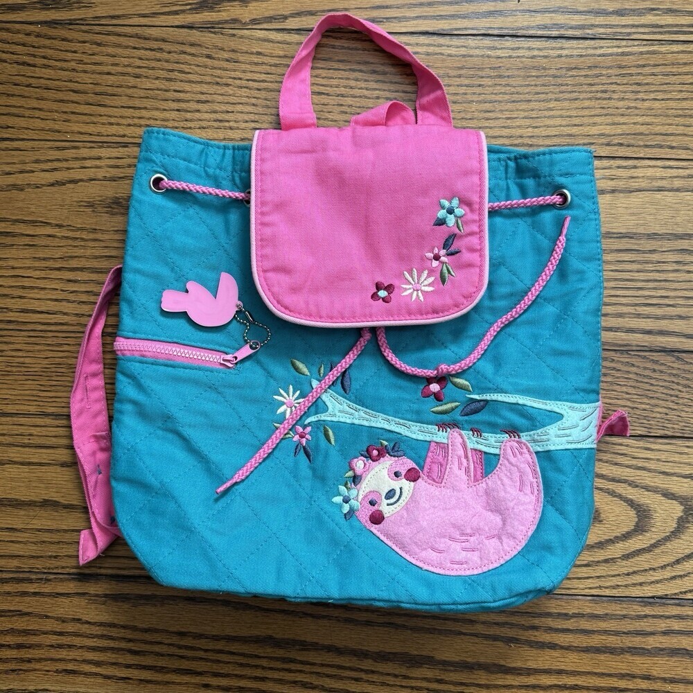 Stephen Joseph Beautiful Pink Sloth Children's‎ Backpack Colorful Quilted